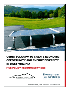 USING SOLAR PV TO CREATE ECONOMIC OPPORTUNITY AND ENERGY DIVERSITY