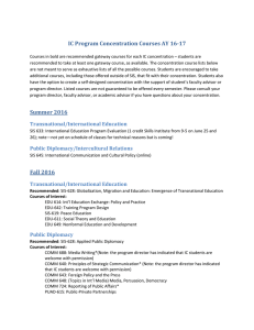 IC Program Concentration Courses AY 16-17