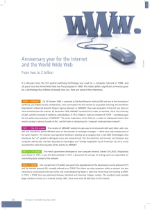 Anniversary year for the Internet and the World Wide Web