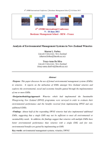 Analysis of Environmental Management Systems in New Zealand Wineries