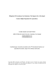 Mitigation Of Greenhouse Gas Emissions: The Impacts On A Developed