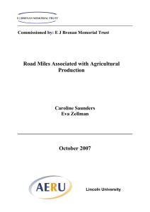 Road Miles Associated with Agricultural Production October 2007