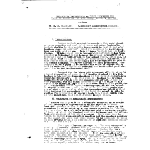 METABOLISM,I.kPERIMENTS 01;  THEIR TECHNkJUE  AND