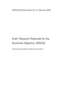 Draft: Research Rationale for the Economic Objective, ARGOS