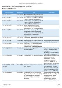 List of ITU-T Recommendations on DVD March 2015 Edition