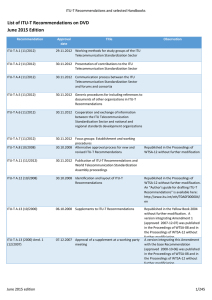 List of ITU-T Recommendations on DVD June 2015 Edition