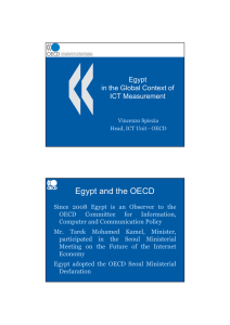 Egypt and the OECD Egypt in the Global Context of ICT Measurement