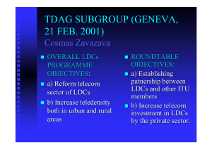 TDAG SUBGROUP (GENEVA, 21 FEB. 2001) Cosmas Zavazava