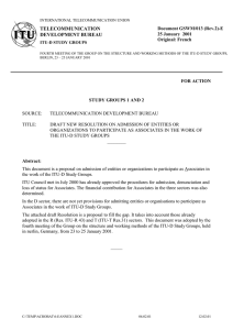 TELECOMMUNICATION DEVELOPMENT BUREAU  Document GSWM/013 (Rev.2)-E