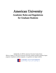 American University Academic Rules and Regulations for Graduate Students