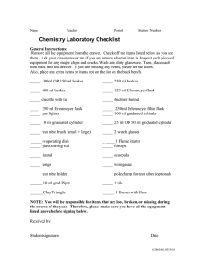 Chemistry Laboratory Checklist