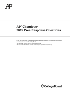 AP Chemistry 2015 Free-Response Questions