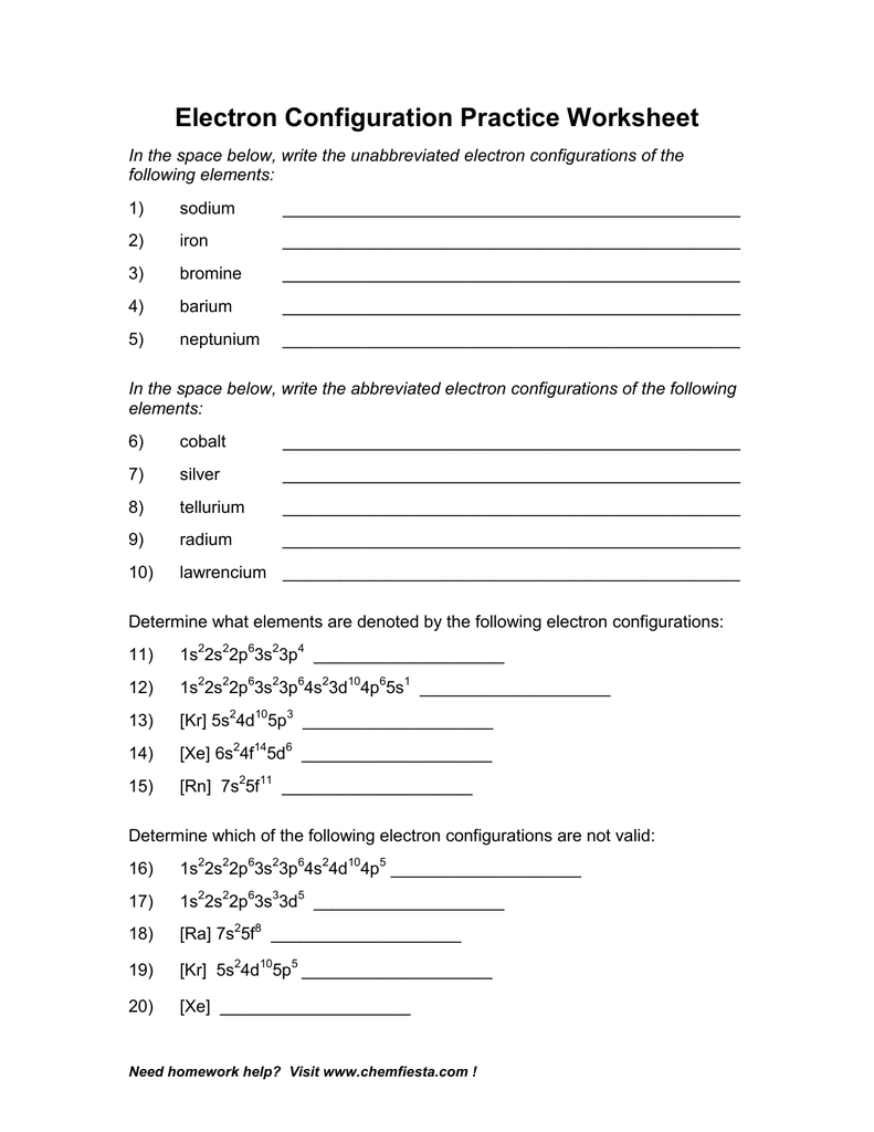 key configuration electron Newatvs.Info Worksheet Key  Answers Configuration  Electron