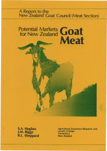 Goat Meat Potential  Markets for New Zealand