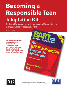 Becoming a Responsible Teen Adaptation Kit