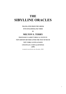 SIBYLLINE ORACLES THE MILTON S. TERRY