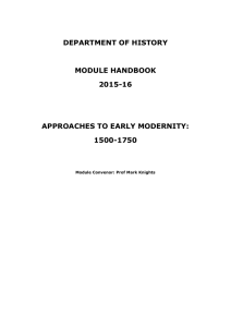 DEPARTMENT OF HISTORY MODULE HANDBOOK 2015-16