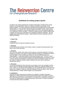 Guidelines for writing project reports