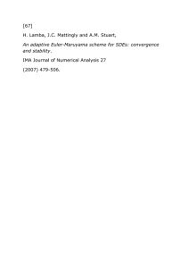 [67]   H. Lamba, J.C. Mattingly and A.M. Stuart,   IMA Journal of Numerical Analysis 27   (2007) 479­506. 