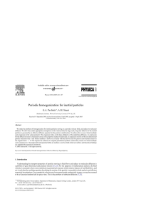 Periodic homogenization for inertial particles G.A. Pavliotis , A.M. Stuart ∗