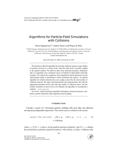 Algorithms for Particle-Field Simulations with Collisions Hersir Sigurgeirsson,∗ Andrew Stuart, †