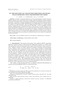 ON THE SOLUTION OF CONVECTION-DIFFUSION BOUNDARY VALUE PROBLEMS USING EQUIDISTRIBUTED GRIDS