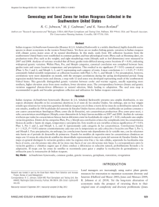 Genecology and Seed Zones for Indian Ricegrass Collected in the