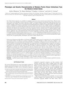 Phenotypic and Genetic Characterization of Western Prairie Clover Collections From