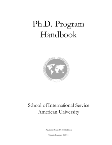 Ph.D. Program Handbook  School of International Service