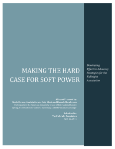 MAKING	THE	HARD CASE	FOR	SOFT	POWER Developing