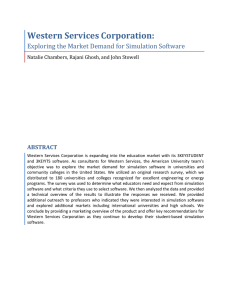 Western Services Corporation: Exploring the Market Demand for Simulation Software ABSTRACT