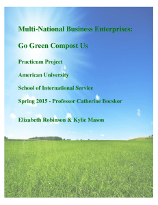 Multi-National Business Enterprises: Go Green Compost Us