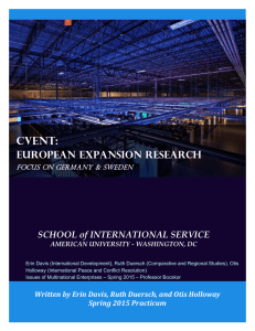 CVENT: EUROPEAN EXPANSION RESEARCH  SCHOOL of INTERNATIONAL SERVICE