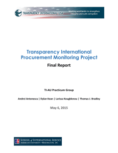 Transparency International Procurement Monitoring Project  Final Report