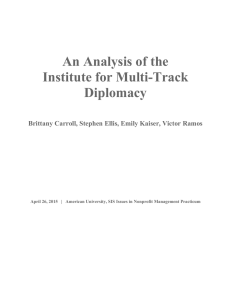An Analysis of the Institute for Multi-Track Diplomacy