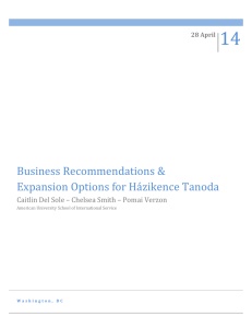 14 Business Recommendations &amp; Expansion Options for Házikence Tanoda