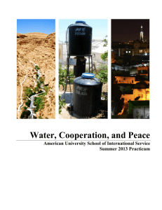 Water, Cooperation, and Peace American University School of International Service