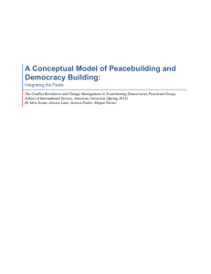 A Conceptual Model of Peacebuilding and Democracy Building: Integrating the Fields