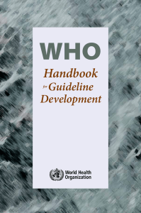 WHO Handbook Guideline Development