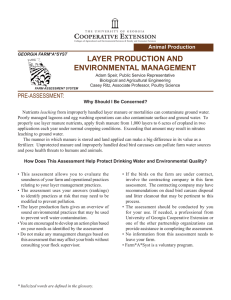 LAYER PRODUCTION AND ENVIRONMENTAL MANAGEMENT Animal Production