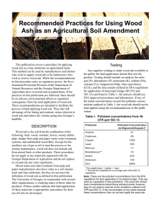 Recommended Practices for Using Wood Ash as an Agricultural Soil Amendment Testing