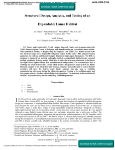 Structural Design, Analysis, and Testing of an Expandable Lunar Habitat