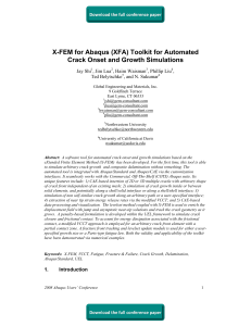 X-FEM for Abaqus (XFA) Toolkit for Automated Jay Shi , Jim Lua