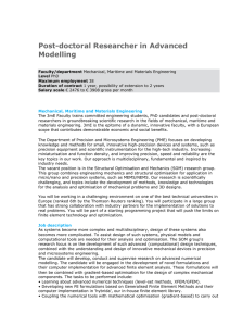 Post-doctoral Researcher in Advanced Modelling