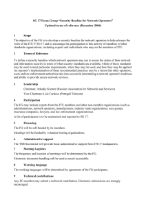 SG 17 Focus Group “Security Baseline for Network Operators”