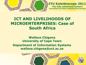 ICT AND LIVELIHOODS OF MICROENTERPRISES: Case of South Africa