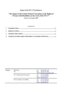 &#34;The impact of the United Nations Convention on the Rights... Persons with Disabilities on the work of the ITU-T&#34;