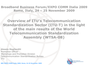 Overview of ITU’s Telecommunication Standardization Sector (ITU-T) in the light