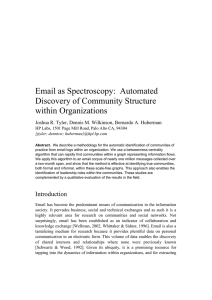 Email as Spectroscopy:  Automated Discovery of Community Structure within Organizations