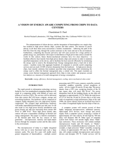 ISMME2003-K15 A VISION OF ENERGY AWARE COMPUTING FROM CHIPS TO DATA CENTERS